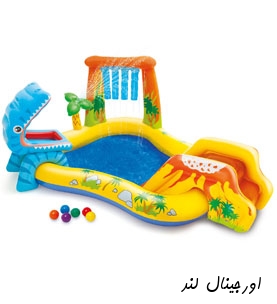 استخر بادی سرسره دار طرح جزیره دایناسورها اینتکس 57444 intex