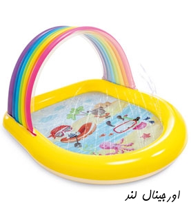 استخر بادی رنگین کمانی کودک با آبپاش اینتکس کد  57156 intex