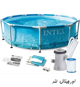 استخر پیش ساخته برزنتی طرح ساحل اینتکس با پمپ تصفیه 28208 intex